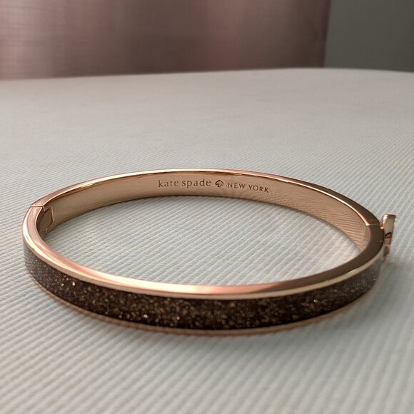 Kate Spade Glitter Bangle Bracelet - Pink Gold - Great Condition - Picture 2 of 8